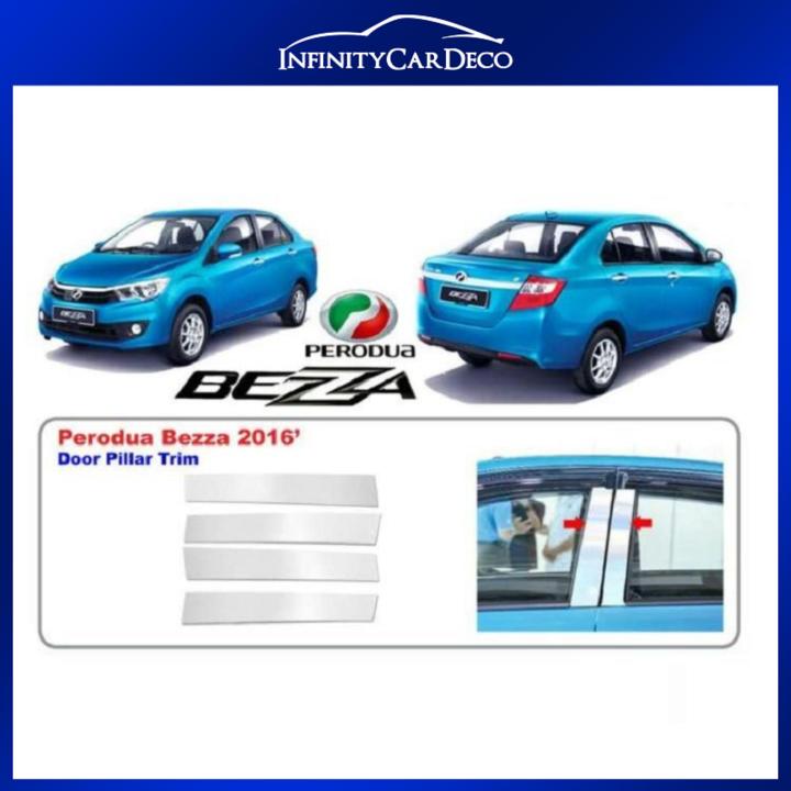 Perodua Bezza Stainless Steel Chrome Door Window Pillar Trim Cover | Lazada