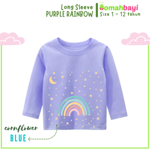TERLARIS Kaos Anak Perempuan Import Lengan Panjang Usia 3 Tahun Sampai 8 10 12 Tahun T Shirt Motif Lucu Warna Cerah FREE ONGKIR Bisa COD  OMAH BAYI
