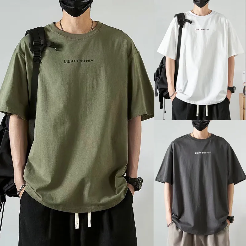 Men s short Summer Korean Style Fashion All Match Army Green Solid Color T Shirt Men Top T Shirt Lazada