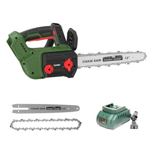 TANZU Brushless Electric Chainsaw 12 Inch 1500W High Power 8000RPM Sharp Saw Chain Tool-Free Quick Chain Installation Automatic Chain Lubrication System Anti-Slip Handle With Safety Lock Ideal for Log Cutting Bush Trimming & Garden Maintenance