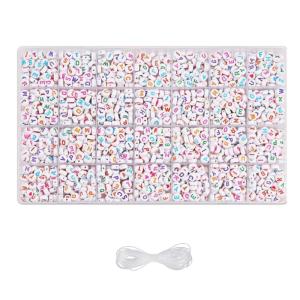1850 Pieces Fashionable Letter Bead Set Includes Elastic Cord Decoration for Personalize and Craft Supplies