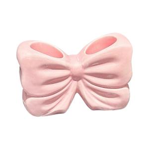 Adorable Bows Decoration Ceramic Toothbrush Holder for Kids and Adults for Bathroom Countertop Shower Vanity