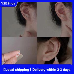 【Local shipping】 1Pair Fashion Trendy Mini Zircon Stud Earrings For Women Girls Daily Geometry Small Earrings Ear Bone Nail Jewelry Accessories