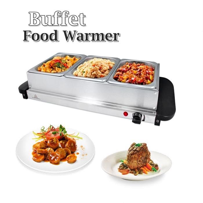 Stainless Steel 3 Tray Buffet Food Warmer Lazada