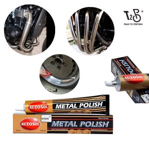 T2P Autosol Metal Polish Tube (75ml) Motorcycle Engine Car Rim Wax Shine Tube Coating Protection Motorbike Accessories