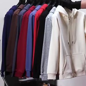 ASFLY 6XL Plus Size Hoodie Men Spring and Autumn Fleece Hoodies Solid Color Long-sleeed Zipper-up Hoodie 5XL Big Size Male