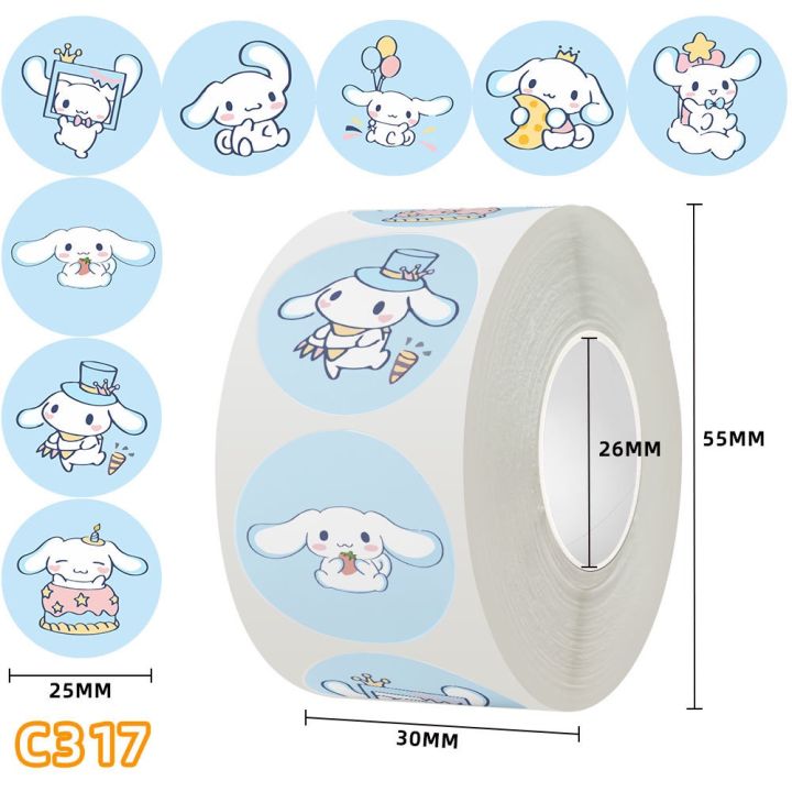 500pcs%20Sanrio%20Cartoon%20Sticker%20DIY%20Tape%20Kuromi%20Pacha%20Dog%20Ania%20Anime%20Sticker%20Cute%20Sealing%20Sticker%20294%20-%20Image%206