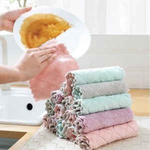 Microfiber Kitchen Dish Cloth Super Absorbent High-Efficiency Tableware Towel Kitchen Tools Household Cleaning Cloths