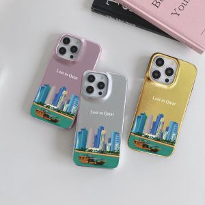 Customized Letters Glitter PU Leather Case For Iphone 13 12 15 14 16 Pro Max 15 16plus Case Hard Metallic PU Cover Lost in Qatar