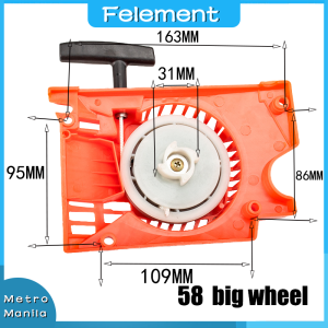 52/58 Gasoline Chainsaw Pull Recoil Starter For 4500 5200 5800 52cc 58cc Double Spring Recoil