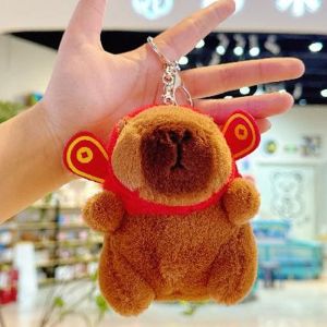 Capybara Keychain Plush Pendant Simulation Capibara Doll Cute Anime Fluffty Toy Stuffed Doll Bag Pendant Birthday Gift