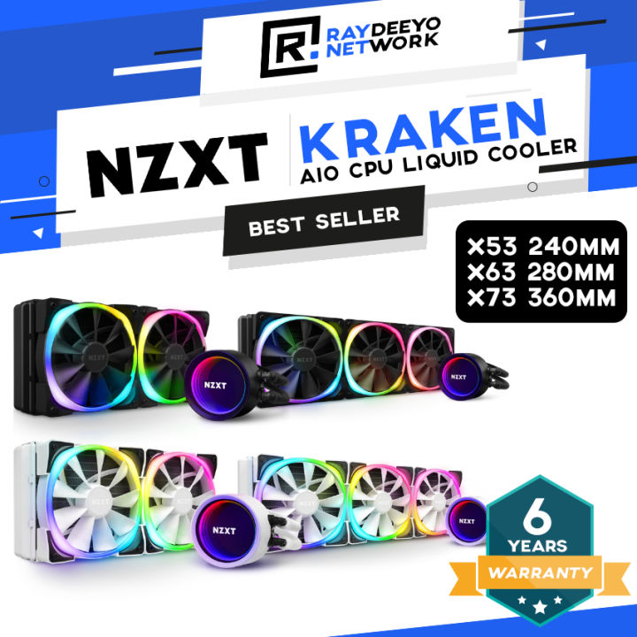 Nzxt Kraken X53 Kraken X63 Kraken X73 Rgb Aio Cpu Liquid Cooler Blackwhite Included Aer 3665