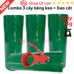Combo 3 cây băng keo màu kèm dao cắt băng keo mỗi cây là 100yard Rộng 47cm lõi giấy 3mm mỗi cây 6 cuộn