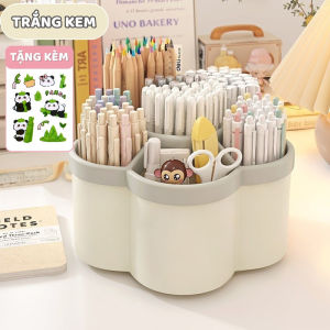 Lọ Đựng Bút Xoay 360° Nhiều Ngăn – Hộp Bút Xinh Hình Bông Hoa Size To Đựng Đồ Dùng Học Tập Gọn Gàng