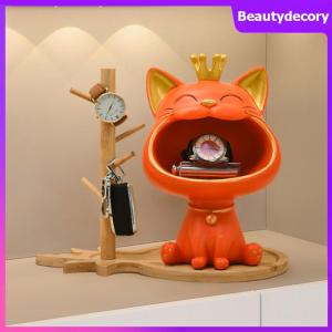 【New Arrival】 Resin Lucky Cat Key Holder Sculpture for Home Decor and Storage Solutions