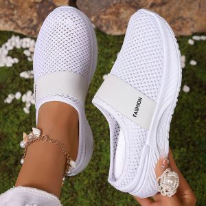 Free Shipping WomenS Summer Indoor Slippers Breathable Mesh Design Easy Slip-On Style Soft Sole For Comfortable Wear Perfect For Lazy Days