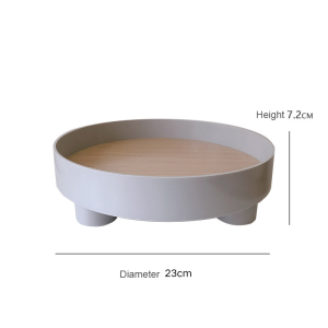 Pyramid Aesthetic Round Tray Decor Wooden Vanity Tray for Cosmetics Organizer Table Desk Display Home Decoration