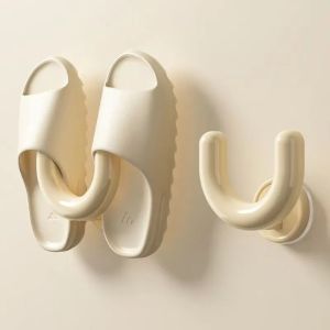 No-Drill Suction Bathroom Slipper Rack Shoes Hanger Shoe Storage Rack U-shaped Wall-Mounted Multi-Purpose Storage Hook