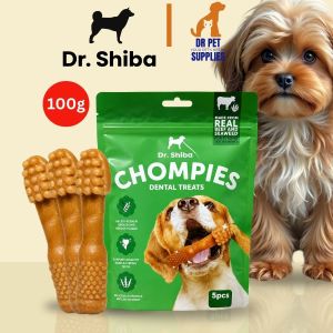 100g Dr Shiba Chompies Plant Based Dog Treats Daily Healthy Teeth Support All Breeds Pet Dog Snacks