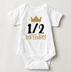 Baby 1/2 Birthday Onesies - 1/2 Birthday Prince Crown