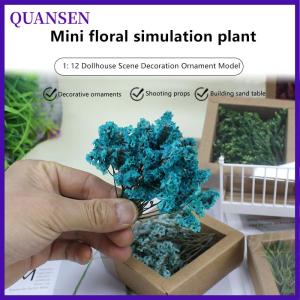 QUANSEN บ้านตุ๊กตา1 12กล่องของขวัญดอกไม้แห้งขนาดเล็กอุปกรณ์ตกแต่งช่อดอกไม้ของเล่นตุ๊กตาบ้าน