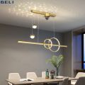 IGDL Nordic starry pendant light with ceiling fan modern luxury dining room lamp creative decorative table chandelier multi-mode hanging lighting copper motor fan lamps. 