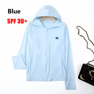 【COD】UV Sun Protection Clothing jacket for Ice Silk Hooded Anti-ultraviolet Breathable Summer Sun protection jacket Anti Ultraviolet Hoodis Hooded Sportswear Light and Soft Hat Coat Coats Long of Outdoor sports/daily protection Premium