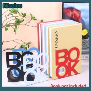 [Nicoles] 2pcs For Home Office And Library Non Slip Rack Shelf Holder School Stationery Accessories Metal Bookends Book Stand Support