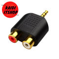 ตัวแปลง Aux to RCA ต่อโทรศัพท์เข้าเครื่องเสียง Jack Rca to Aux 3.5mm Adaper. 