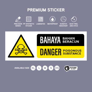 Danger Poison Toxic. Bahaya Bahan Beracun Racun. 危险 有毒物质. Sticker Sign Safety Label. Warning Caution Skull.