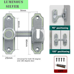 Sliding Door Latch Lock Door Bolt Anti-theft Hasp Lock Right Angle Lock Door Buckle 90/180 Degree Door Hasp