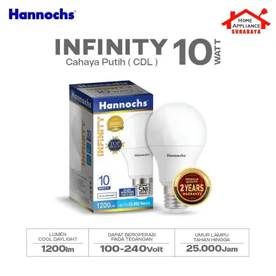 HANNOCHS Lampu Bohlam LED INFINITY 10W Cahaya Putih 6500K / Kuning 3000K