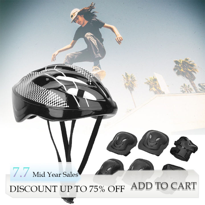 7pcs Breathable Adult Roller Skating Guards, Protective Gear Set with  Helmet, Knee Pads, Elbow Pads, Gloves for Multi Sports Scooter, Cycling  Bike