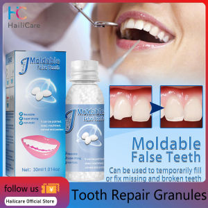 Hailicare Tooth Repair Granules Temporary Tooth Repair Kit Fitting Beads Thermal Forming False Teeth Gum Repair Broken Teeth Tooth Gap Reusable