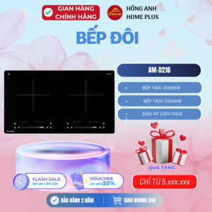 Bếp từ đôi Dmestik AM-D216 mặt kính Kanger bo viền 4 cạnh 2 bảng điều khiển Slide 9 mức nhiệt
