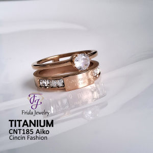 Cincin Titanium Wanita Aiko Love Forever Elegan Mewah Perhiasan Fashion Kualitas Premium bisa COD cnt185