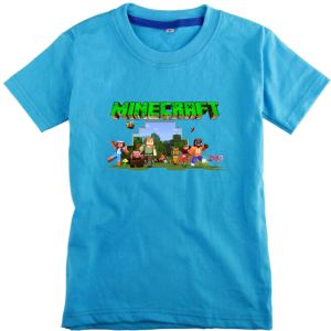 PVJ - Tshirt Anak Karakter Game Mine Craft Kaos Anak Laki laki Dan Perempuan
