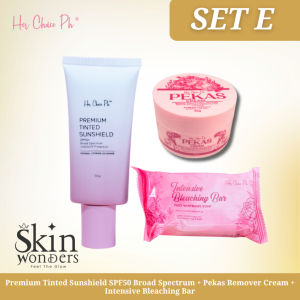 HER CHOICE PH SET E PEKAS MELASMA REMOVER SET PEKAS MELASMA REMOVER CREAM  INTENSIVE BLEACHING BAR SOAP IBB  & PREMIUN TINTED SUNSHIELD