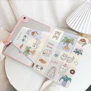case iPad Gen9 Gen8 Gen7 10.2 Air5/4 10.9 Air6 ที่ใส่ปากกา ลูกสุนัขฮาวาย เคสiPadหมุน 360° Pro11 2024 Gen10 Air7 Gen11