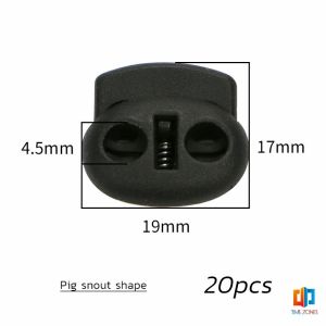 T.Z. สต๊อปเปอร์ ตัวล๊อคเชือก ตัวล็อคสาย อุปกรณ์เสื้อผ้า วัสดุพลาสติก สีดำ rope stopper