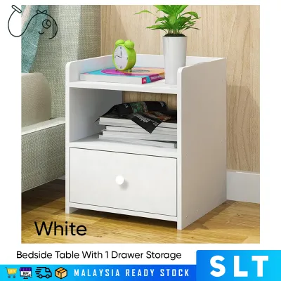 SLT Multifunctional Bedside Table Wooden Storage Cabinet Bedroom Cabinet Furniture With 1 Drawer