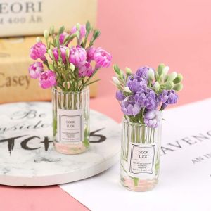 ALCTENT DIY Kids Toys Jasmine Flower Vase Pretend Play Toy Dollhouse MIniature Desktop Decor Artificial flowers Vase 1:12 Dollhouse Miniature Doll House Decoration Simulation Potted Plants Dollhouse Accessories