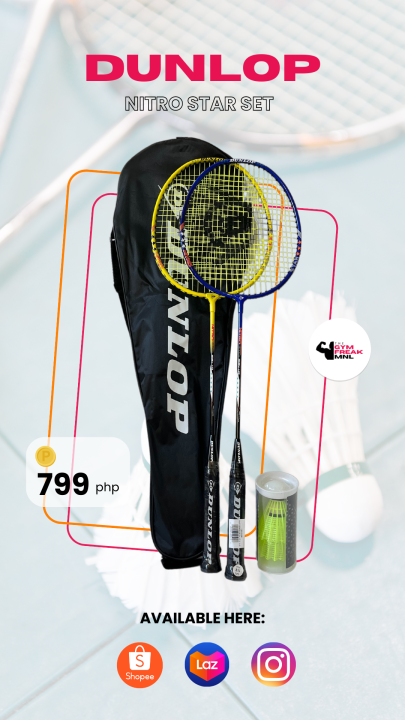 Dunlop Badminton Racket Nitro Star (Two Rackets) | Lazada PH