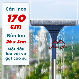 [MỚI-Cải tiến] Cây lau kính đầu lau đàn hồi cán inox dài bền chắc cây lau đa năng cán dài - D008