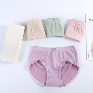 W240 Celana Dalam Anti Bakteri Graphene Wanita Pakaian Dalam CD Seamless Set Kotak 4pcs Celana Dalam Set 4 Pcs