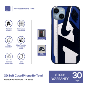 Case Iphone 3D Softcase Casing Timbul J0- rdan Warna Biru 11 12 13 14 Pro Max 7Plus XR X XS MAX 7 8 Plus Silicone Anti Crack Pattern