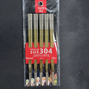 Bộ 5 Đôi Đũa Inox SUS 304 Đầu vuông Chống Trượt Cao Cấp Hàn Quốc KOREA
