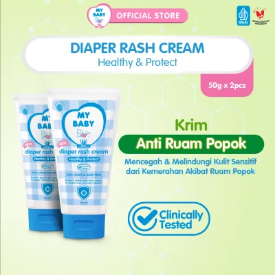 MY BABY Diaper Rash Cream Healthy & Protect [50 g / 2 pcs] - Krim Bayi Anti Ruam Popok - Exp: 06.2027