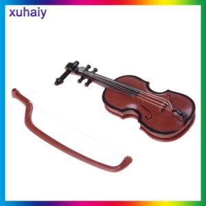 xuhaiy 1:12 Dollhouse Miniature Violin Musical Instruments Collection DIY Decor Gift