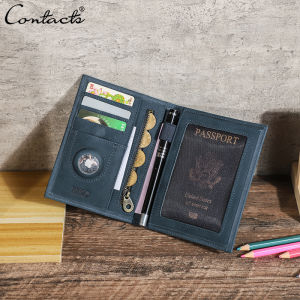 Contacts da thật Ví du lịch với túi đựng hộ chiếu RFID chặn Hộp đựng thẻ tín dụng doanh nhân chống mất Ví